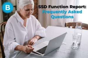 Older woman filling out SSD Function Report