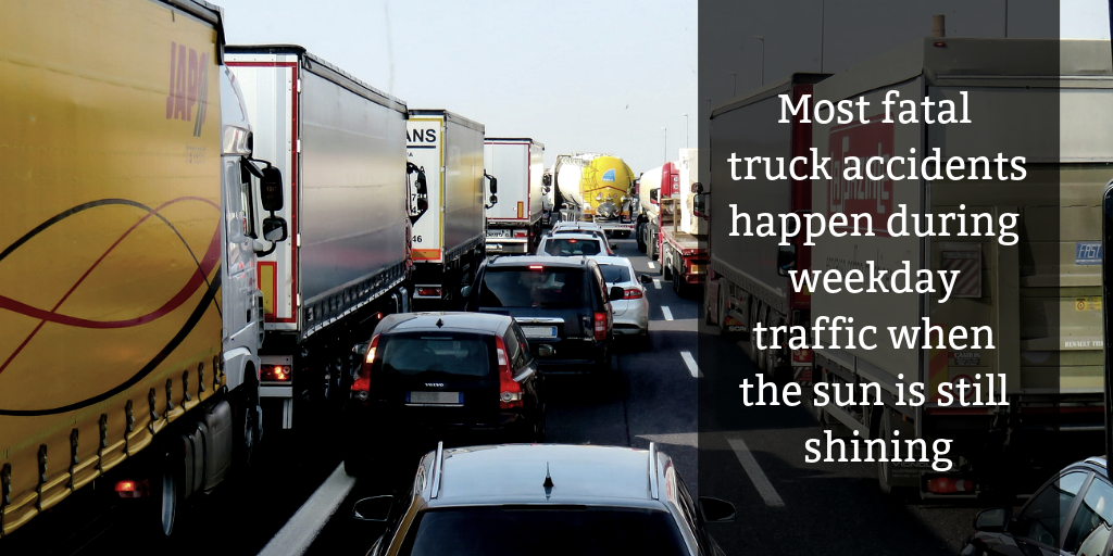 Most fatal truck crashes happen during the weekdays - Brooks Law Group