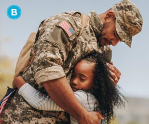 military father and daughter - month of the military child