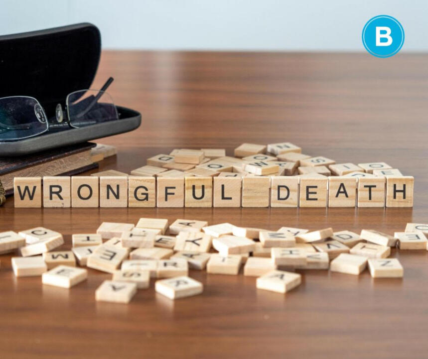 wrongful death spelled in wood tiles