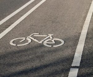 Picture of bicycle lane on road