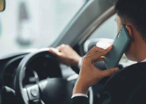 Distracted driving - driver using cell phone