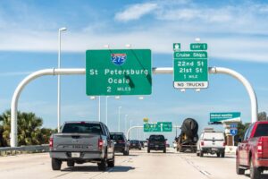 highway in Tampa Florida with exit signs