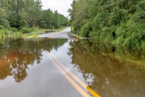 Florida road flooded after major storm
