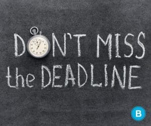 Don't miss the deadline!