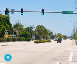 How can you protect yourself when a semi-truck runs a red light?