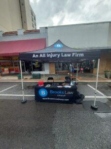 Brooks Law Group tent at the Lakeland Cookie Carnival